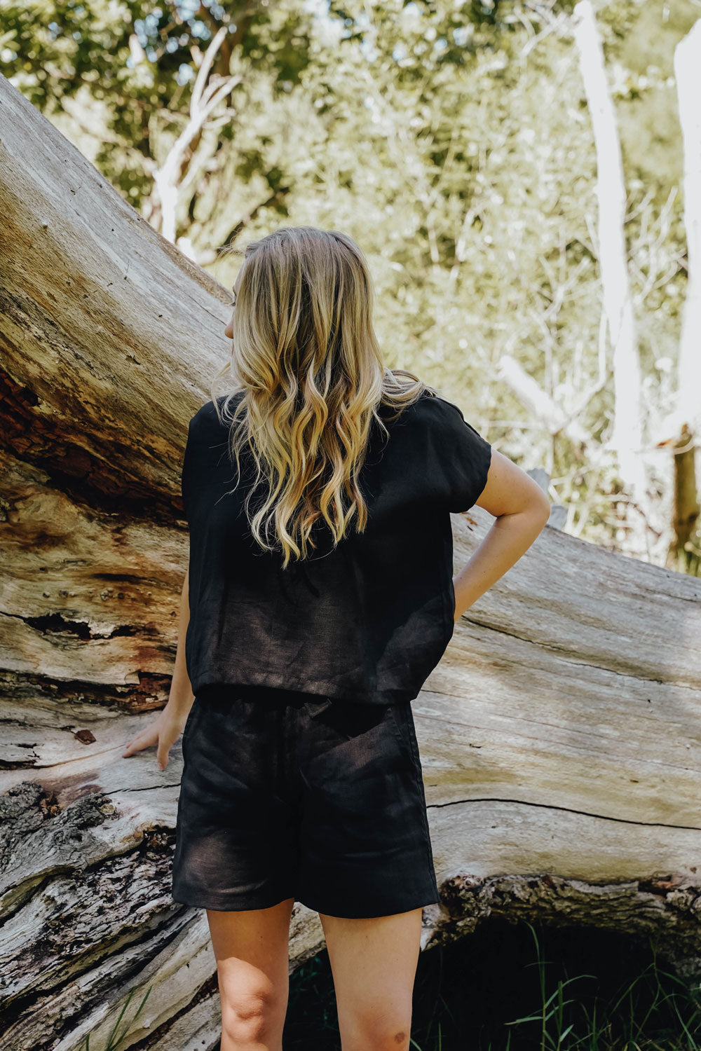 Sumi Shorts in black - hōm