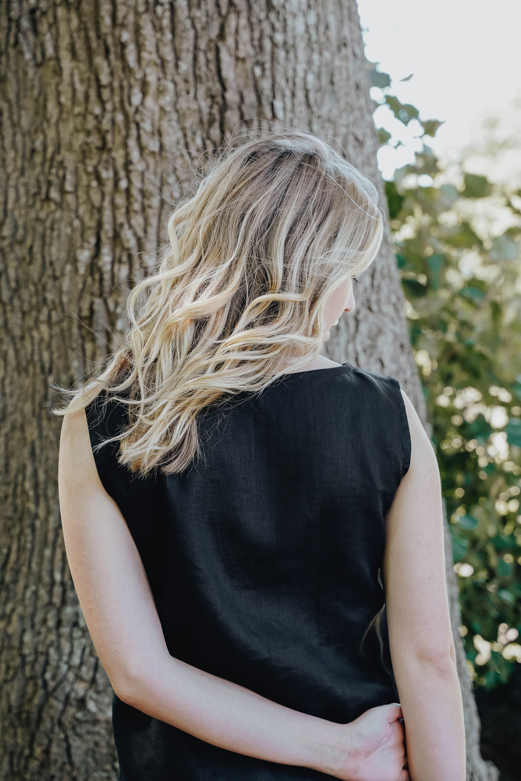 Ren Linen Top in black - hōm