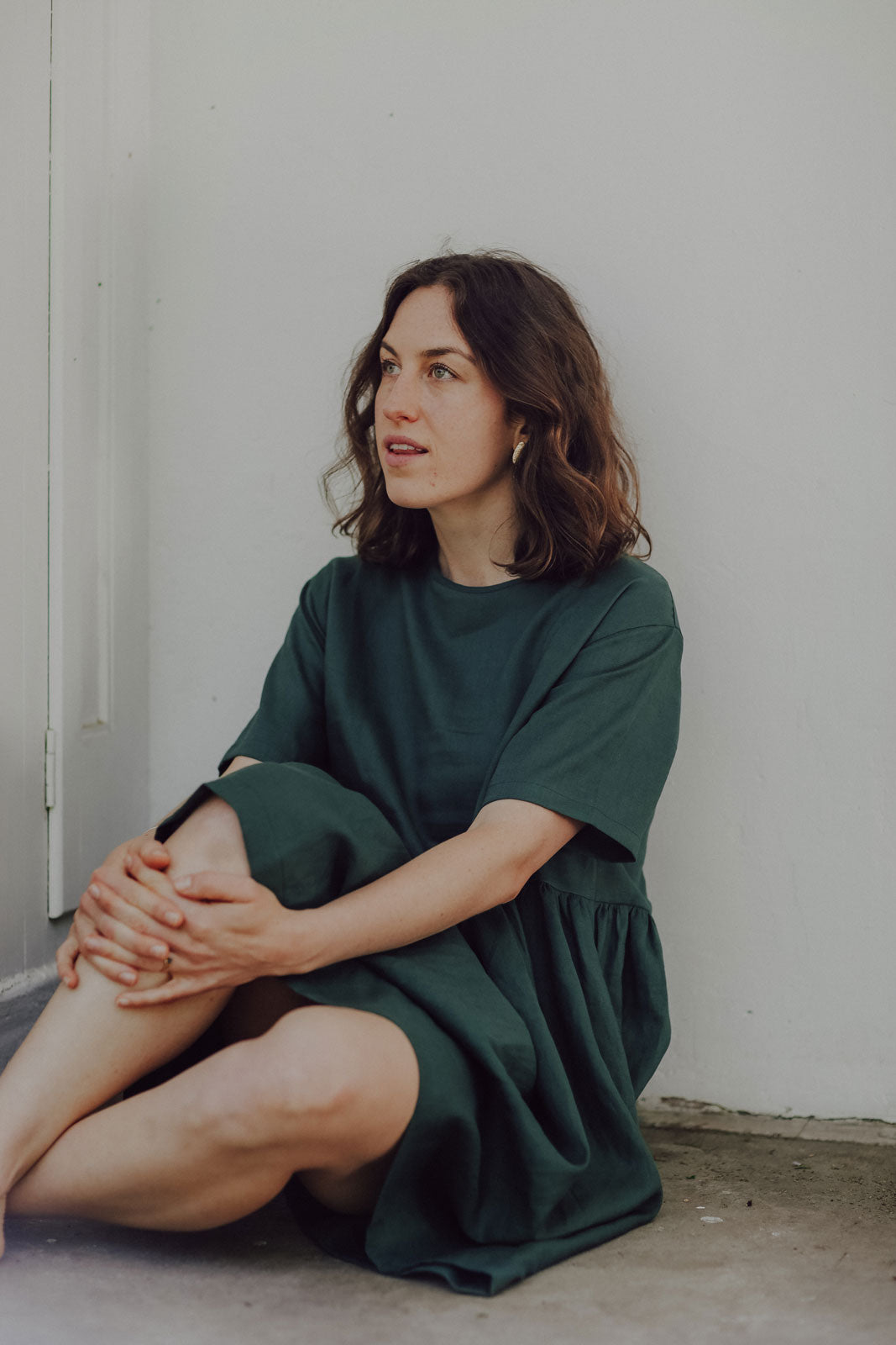 Frida Linen Green Dress - hōm