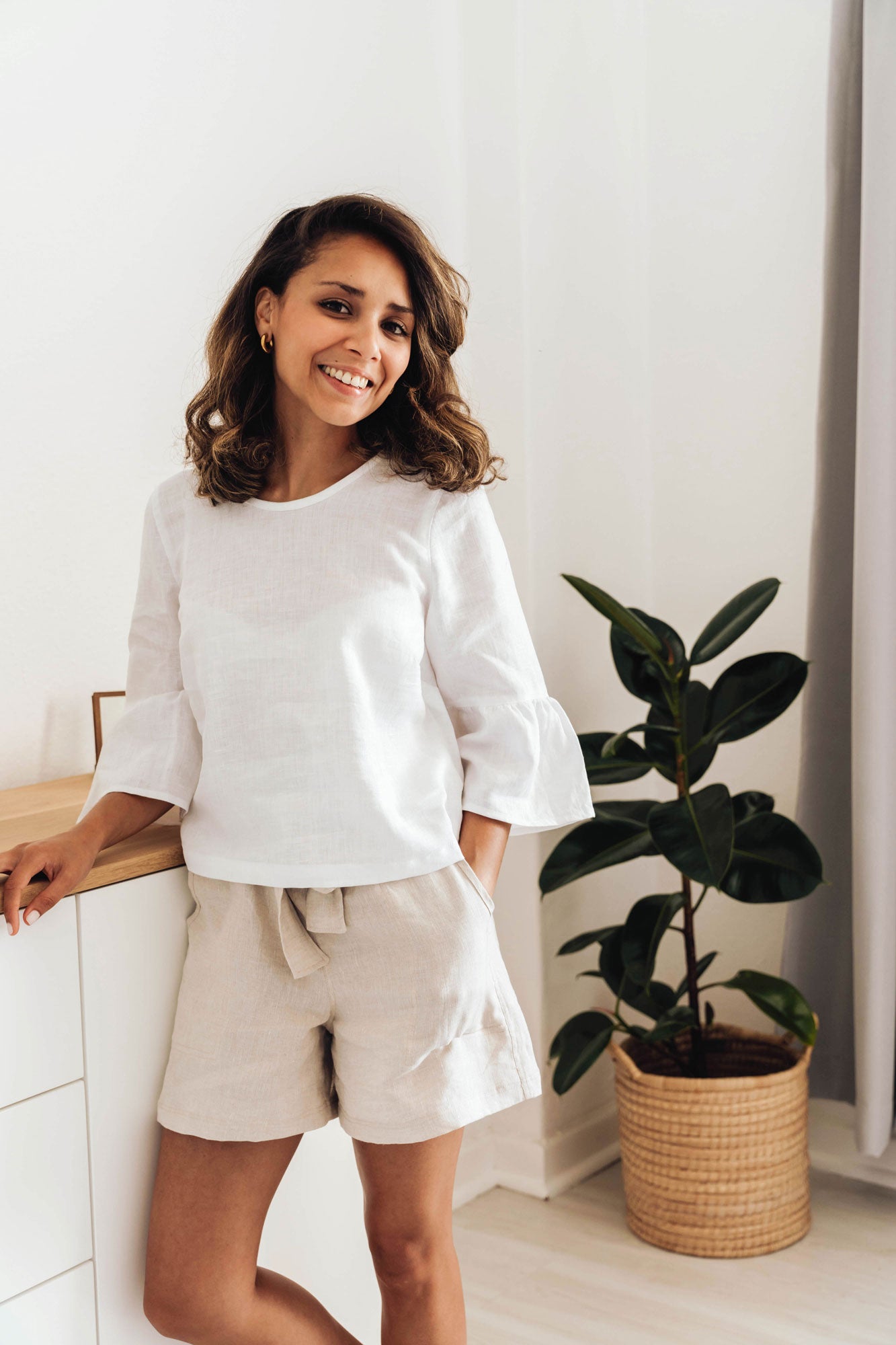 Sumi Shorts in almond - hōm