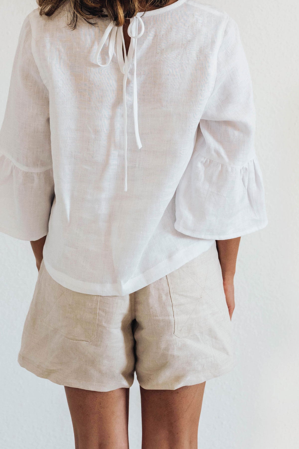 Willow top in white linen - hōm